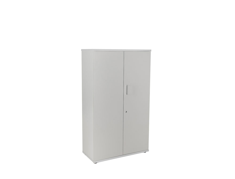ARMARIO ROCADA CON TRES ESTANTES Y DOS PUERTAS SERIE STORE 156X90X45 CM ACABADO GRIS/GRIS