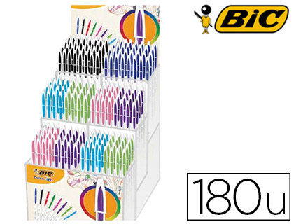 BOLIGRAFO BIC CRISTAL UP BICOLOR PUNTA DE 1,2 MM EXPOSITOR DE 180 UNIDADES COLORES SURTIDOS