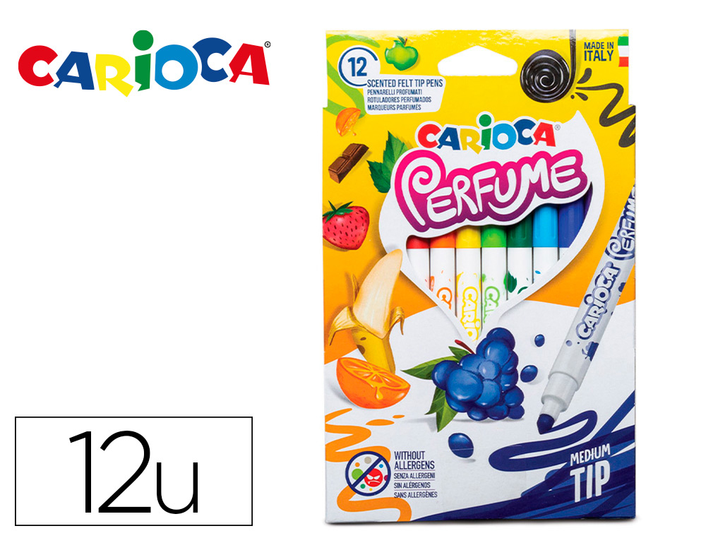 ROTULADOR CARIOCA PERFUME CAJA DE 12 UNIDADES COLORES SURTIDOS