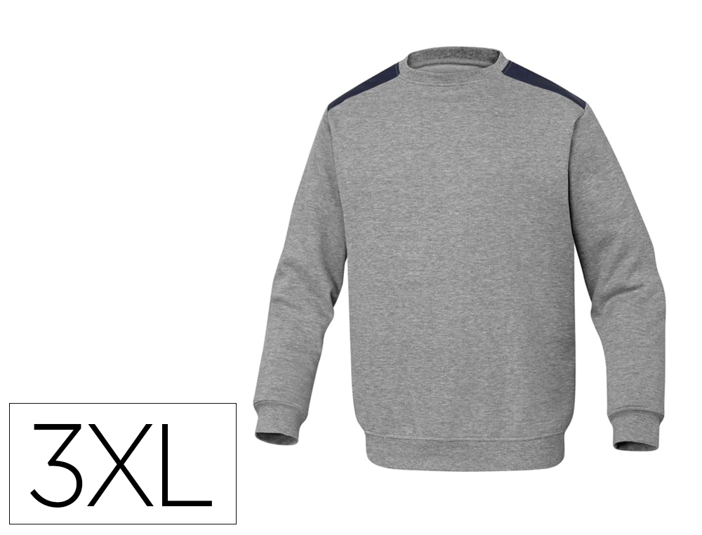 SUDADERA DELTAPLUS SWEAT OLINO CON REFUERZO EN ESPALDA Y CODOS GRIS TALLA 3XL
