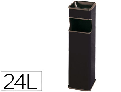 CENICERO PAPELERA CUADRADO 403 NEGRO METALICO 66X19X19 CM