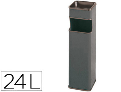 CENICERO PAPELERA CUADRADO 403 GRIS METALICO 66X19X19 CM