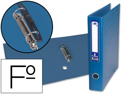 CARPETA DE 2 ANILLAS MIXTA 40 MM LIDERPAPEL FOLIO CARTON FORRADO PAPER COAT CON OLLAO Y TARJETERO COLOR AZUL