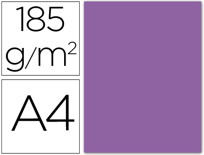 CARTULINA GUARRO DIN A4 VIOLETA 185 GR PAQUETE 50 HOJAS