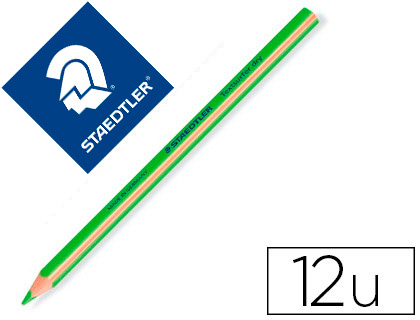 LAPICES FLUORESCENTE STAEDTLER TEXTSURFER DRY TRIANGULAR VERDE CAJA DE 12 UNIDADES