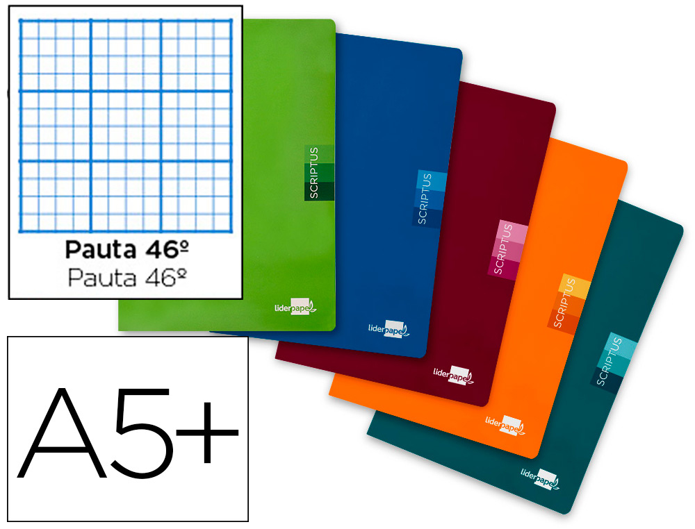 LIBRETA LIDERPAPEL SCRIPTUS A5+ 48 HOJAS 90G/M2 RAYADO N46