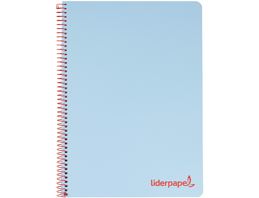 CUADERNO ESPIRAL LIDERPAPEL A5 MICRO WONDER TAPA PLASTICO 120H 90GR CUADRO 5MM 5 BANDAS 6 TALADROS COLOR CELESTE