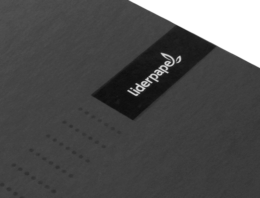 CUADERNO ESPIRAL LIDERPAPEL A4 CRAFTY TAPA FORRADA 80H 90GR CUADRO 4MM CON MARGEN COLOR NEGRO