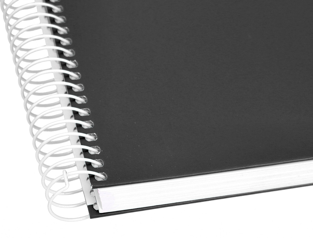 CUADERNO ESPIRAL LIDERPAPEL A4 CRAFTY TAPA FORRADA 80H 90GR CUADRO 4MM CON MARGEN COLOR NEGRO