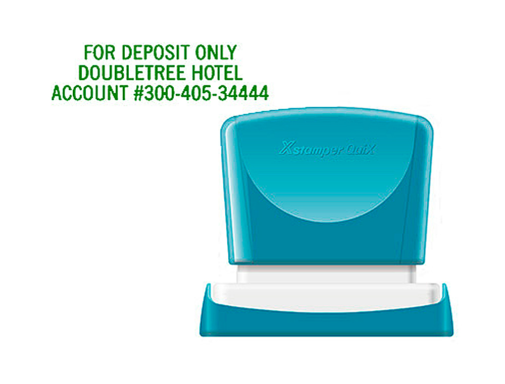 SELLO X'STAMPER QUIX PERSONALIZABLE COLOR VERDE MEDIDAS 16X48 MM Q-11