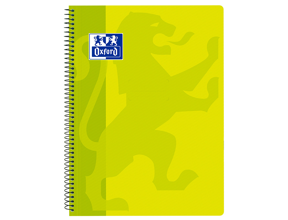 CUADERNO ESPIRAL OXFORD SCHOOL CLASSIC TAPA POLIPROPILENO FOLIO 80 HOJAS CUADRO 4 MM CON MARGEN LIMA