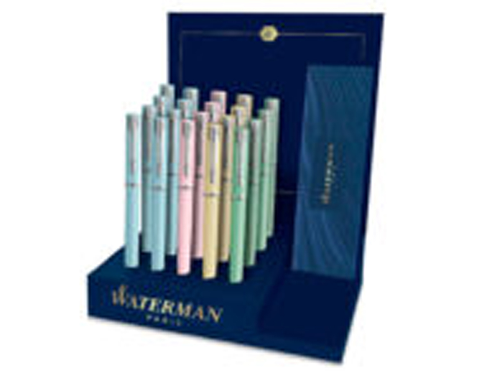 PLUMA WATERMAN ALLURE PASTEL EXPOSITOR DE 20 UNIDADES 4 COLORES PASTEL SURTIDOS
