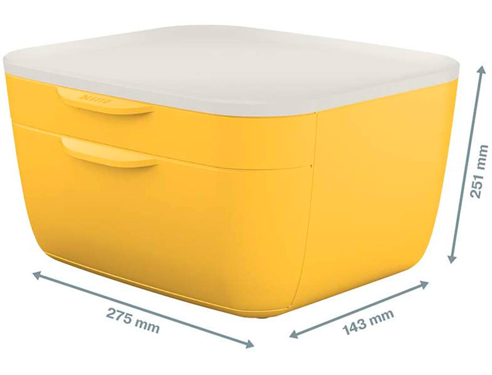 FICHERO CAJONES DE SOBREMESA LEITZ COSY 2 CAJONES AMARILLO