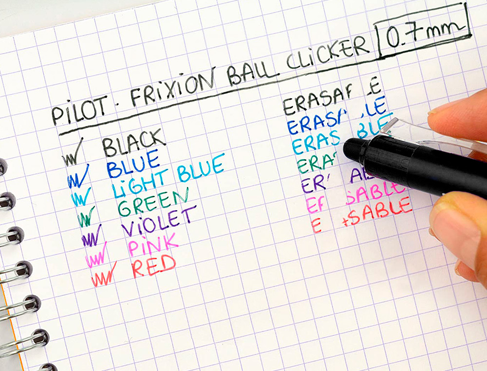 BOLIGRAFO PILOT FRIXION CLICKER BORRABLE 0,7 MM PUNTA MEDIA NEGRO EN BLISTER
