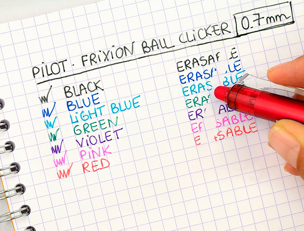 BOLIGRAFO PILOT FRIXION CLICKER BORRABLE 0,7 MM PUNTA MEDIA ROJO EN BLISTER