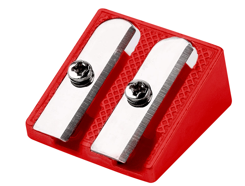 SACAPUNTAS LIDERPAPEL METALICO CUA 2 USOS COLOR ROJO