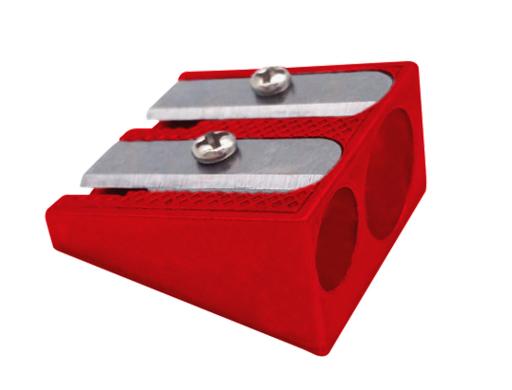 SACAPUNTAS LIDERPAPEL METALICO CUA 2 USOS COLOR ROJO