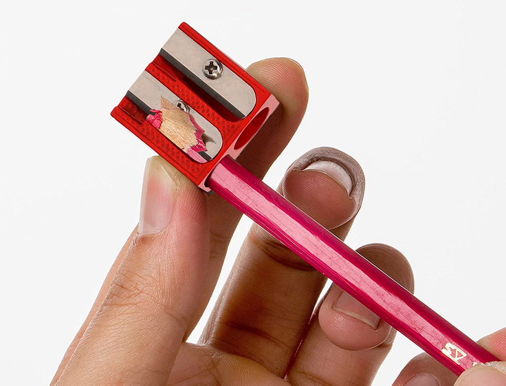 SACAPUNTAS LIDERPAPEL METALICO CUA 2 USOS COLOR ROJO