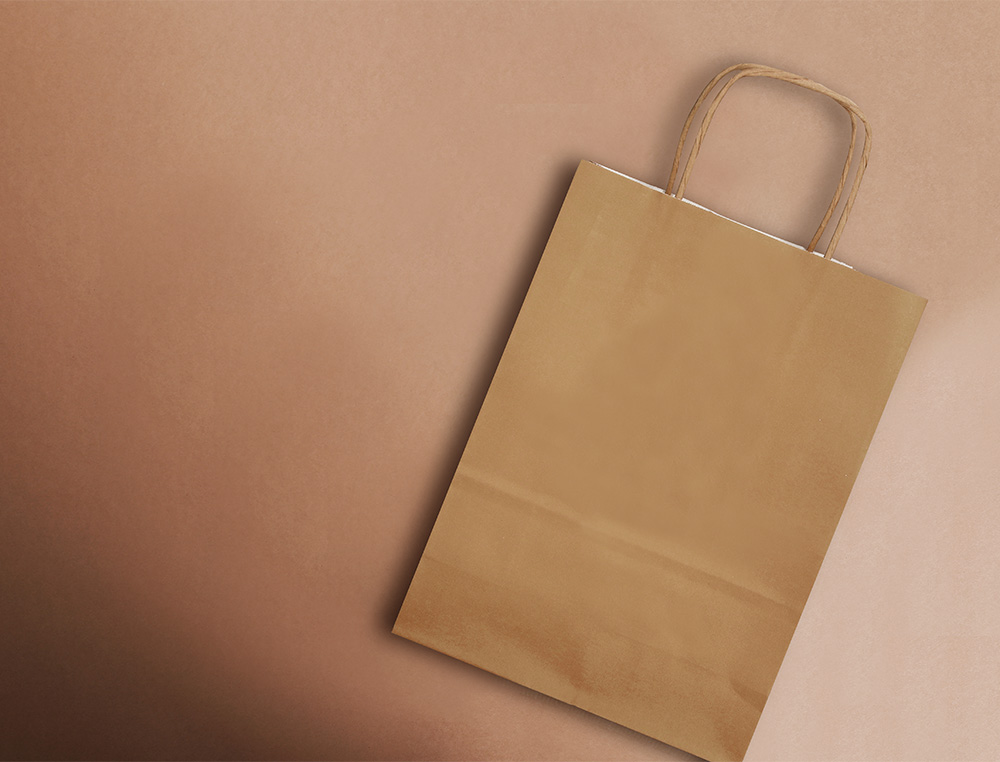 BOLSA PAPEL Q-CONNECT CELULOSA NATURAL LISO L CON ASA RETORCIDA 320X400X140 MM