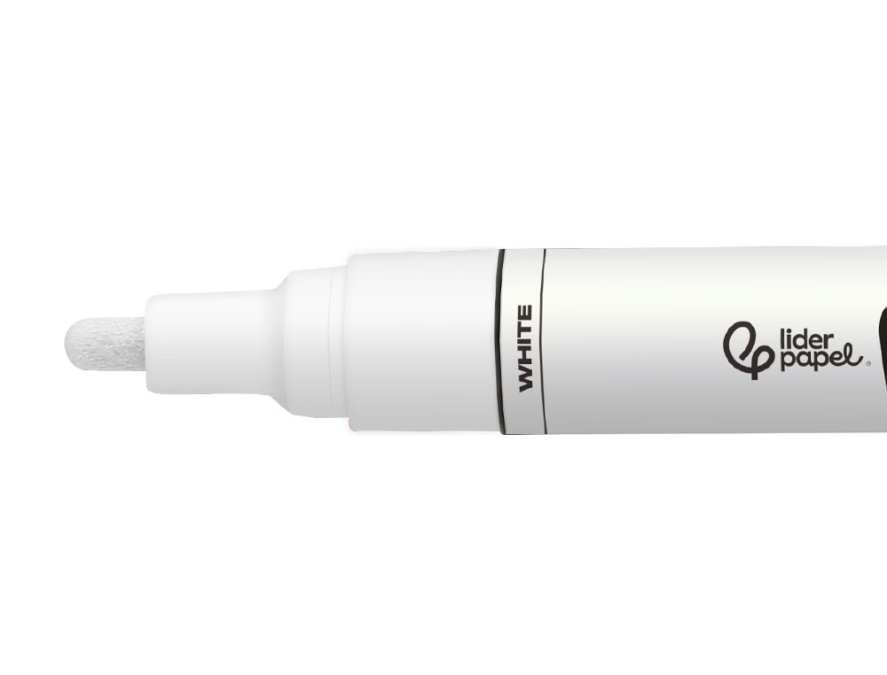 ROTULADOR LIDERPAPEL ACRYLIC BASE AGUA TODO TIPO DE SUPERFICIE PUNTA REDONDA 3 MM BLANCO