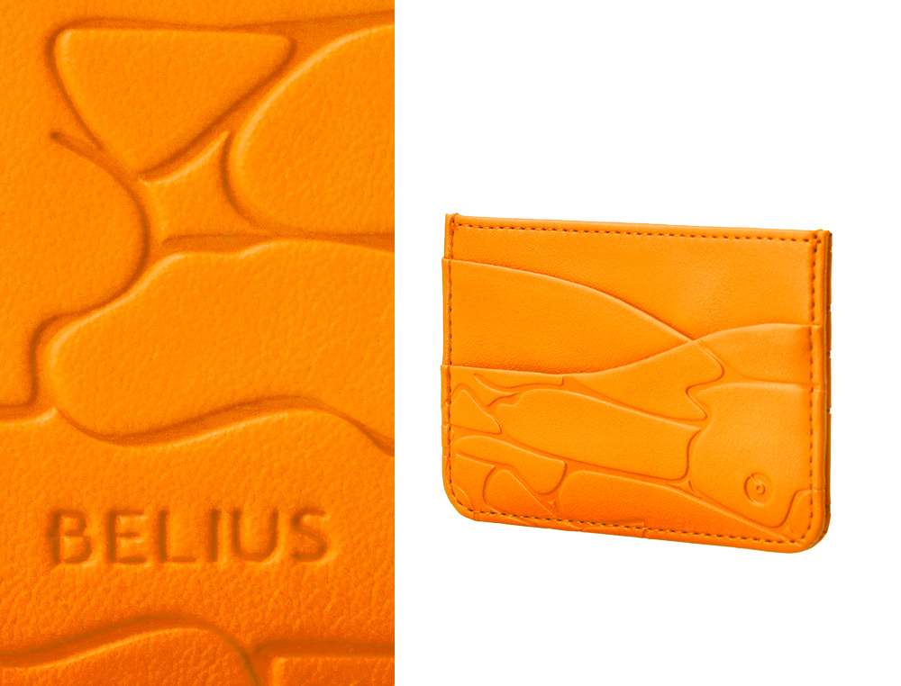 BOLIGRAFO Y WALLET BELIUS COCKTAILS MIMOSA ALUMINIO NARANJA PLATEADO RELIEVE TINTACOLOR AZUL CAJA DE DISEÑO