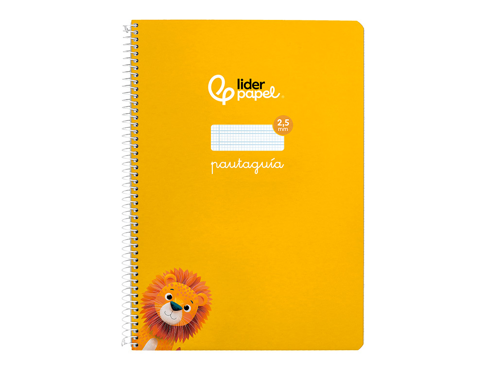 CUADERNO ESPIRAL LIDERPAPEL A4 PAUTAGUIA TAPA BLANDA 80H 75GR CUADRO PAUTADO 2,5MM COLOR AMARILLO