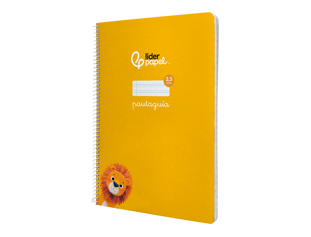 CUADERNO ESPIRAL LIDERPAPEL A4 PAUTAGUIA TAPA BLANDA 80H 75GR CUADRO PAUTADO 2,5MM COLOR AMARILLO