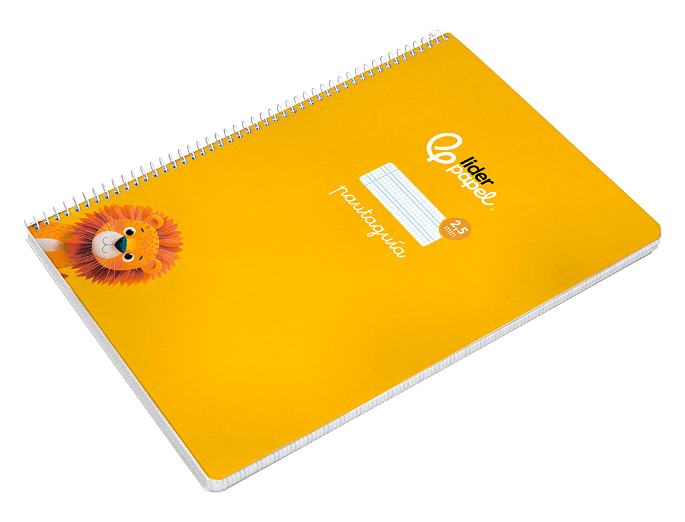 CUADERNO ESPIRAL LIDERPAPEL A4 PAUTAGUIA TAPA BLANDA 80H 75GR CUADRO PAUTADO 2,5MM COLOR AMARILLO