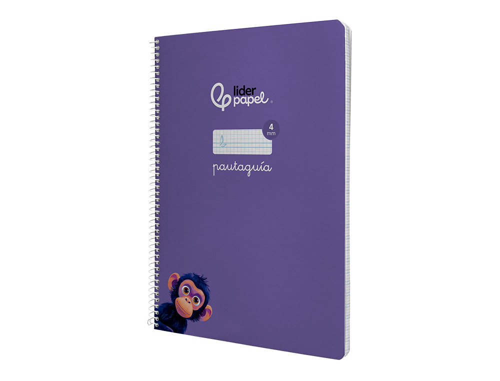 CUADERNO ESPIRAL LIDERPAPEL A4 PAUTAGUIA TAPA BLANDA 80H 75GR CUADRO PAUTADO 4MM COLOR LILA