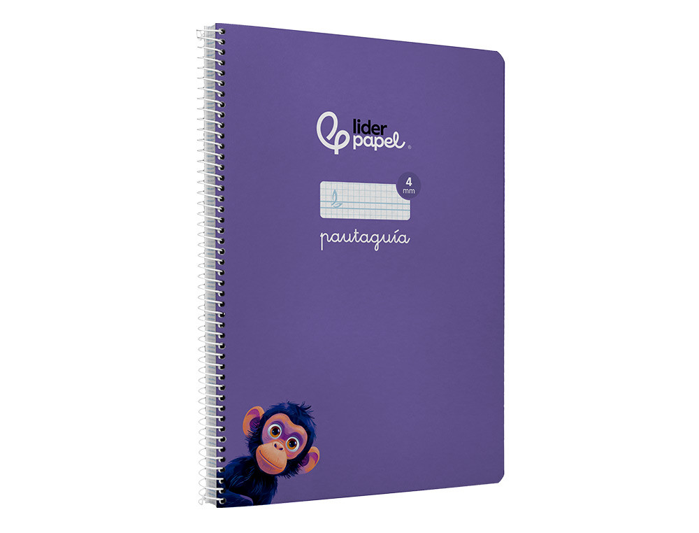 CUADERNO ESPIRAL LIDERPAPEL A4 PAUTAGUIA TAPA BLANDA 80H 75GR CUADRO PAUTADO 4MM COLOR LILA