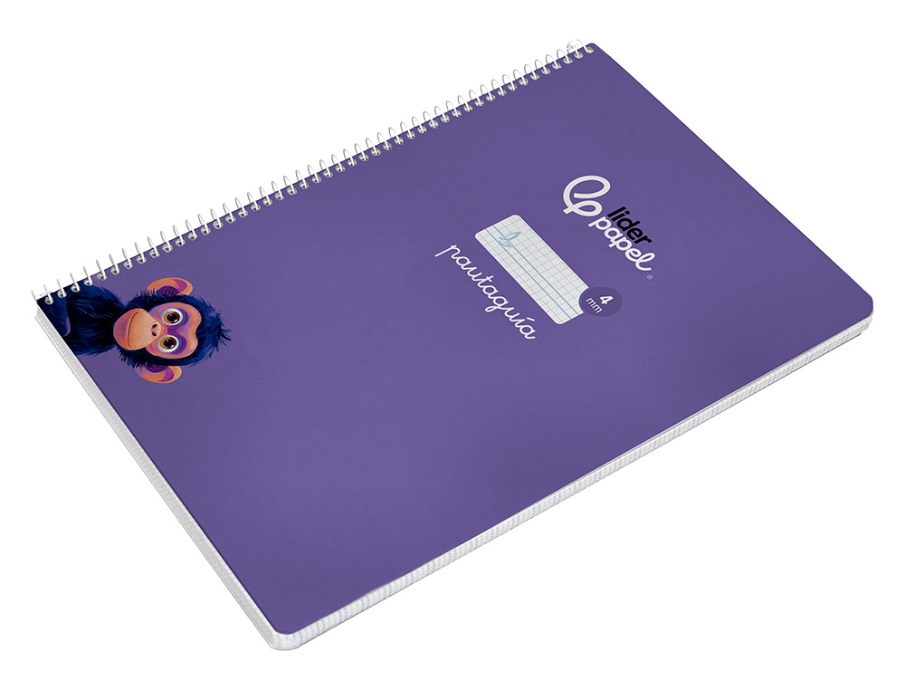 CUADERNO ESPIRAL LIDERPAPEL A4 PAUTAGUIA TAPA BLANDA 80H 75GR CUADRO PAUTADO 4MM COLOR LILA