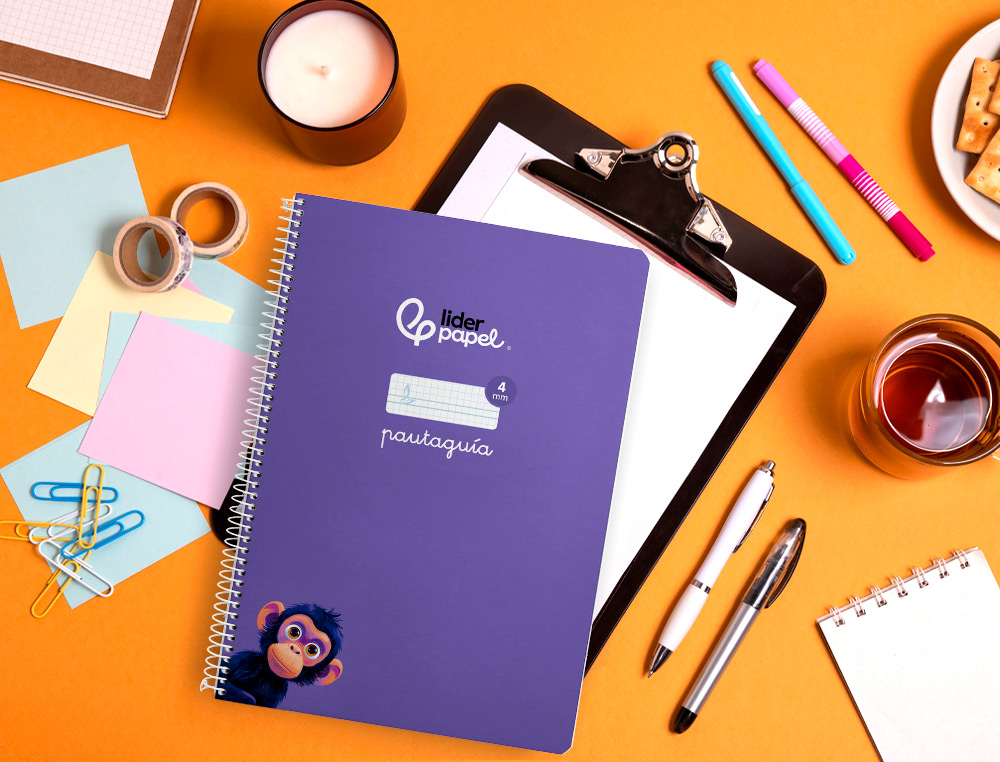 CUADERNO ESPIRAL LIDERPAPEL A4 PAUTAGUIA TAPA BLANDA 80H 75GR CUADRO PAUTADO 4MM COLOR LILA