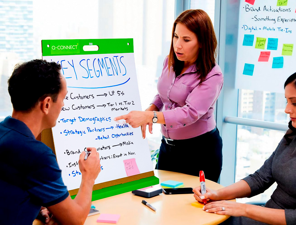 BLOC CONGRESO Q-CONNECT LISO AUTOADHESIVO SOBREMESA 508X584 MM 20 HOJAS PAPEL BLANCO DE 75G/M2 FSC