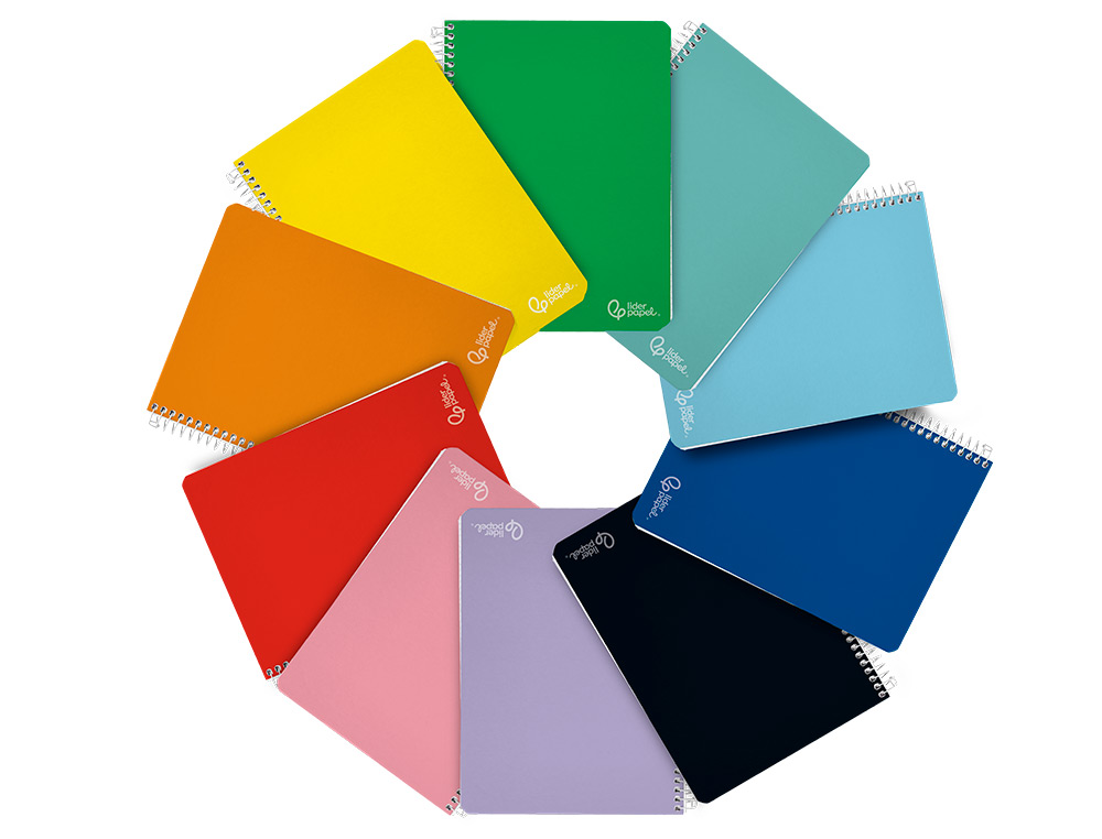CUADERNO ESPIRAL LIDERPAPEL DIN A5 WITTY TAPA DURA 80H 90GR CUADRO 8MM CON MARGEN COLORES SURTIDOS