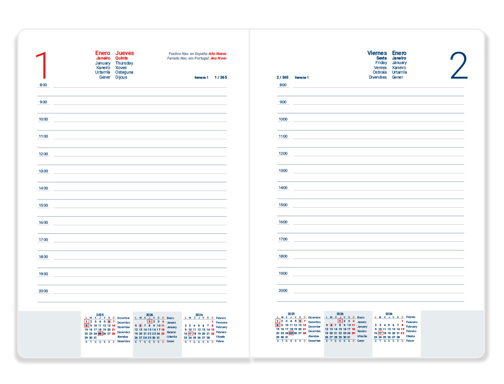 AGENDA ENCUADERNADA LIDERPAPEL LIPSI A5 2026 DIA PAGINA NEGRO PAPEL 70 GR FSC