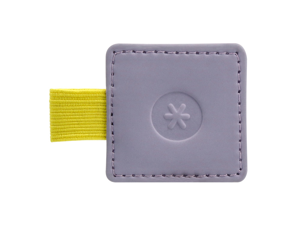 PORTABOLIGRAFO AUTOADHESIVO ANTARTIK PARA CUADERNO NOTE CON ELASTICO HASTA 15 MM GROSOR 1MM MORADO Y AMARILLO