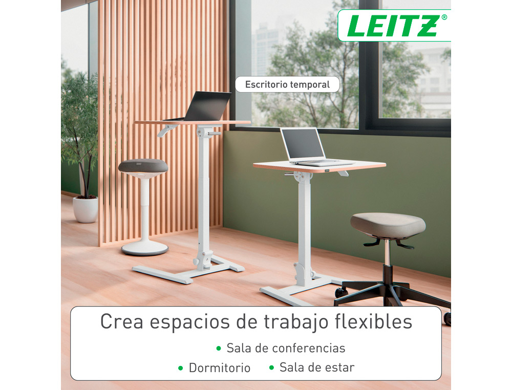 MESA LEITZ ERGO PEQUEÑA PLEGABLE REGULABLE EN ALTURA HASTA 109 CM COLOR BLANCO 460X740X650 MM