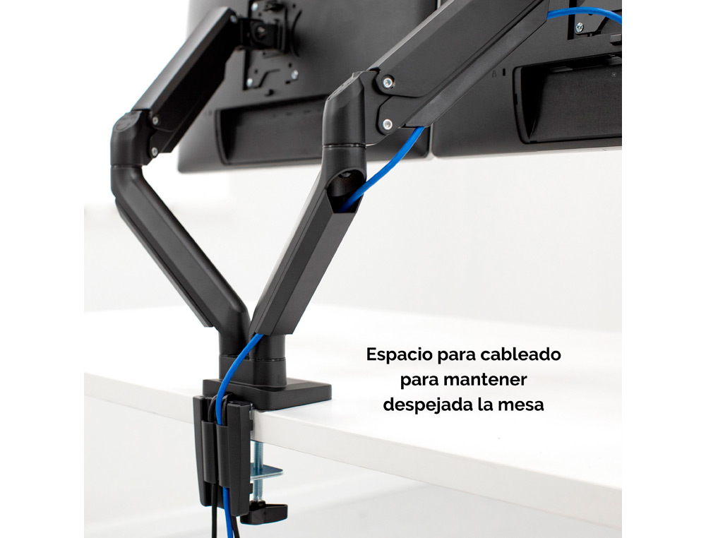 BRAZO PARA MONITOR FELLOWES PLATINUM AJUSTABLE EN ALTURA PARA DOS PANTALLAS NORMATIVA VESA HASTA 10 KG NEGRO