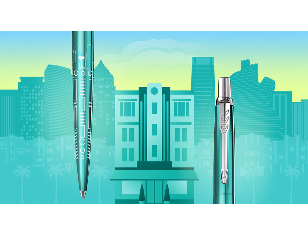BOLIGRAFO PARKER JOTTER EDICION ESPECIAL GLOBAL ICONOS MIAMI TURQUESA