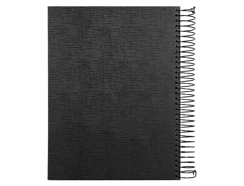 CUADERNO ESPIRAL LIDERPAPEL A5 MICRO PAPERCOAT TAPA FORRADA 140H 75GR CUADRO5MM 5 BANDA S 6 TALADROS NEGRO