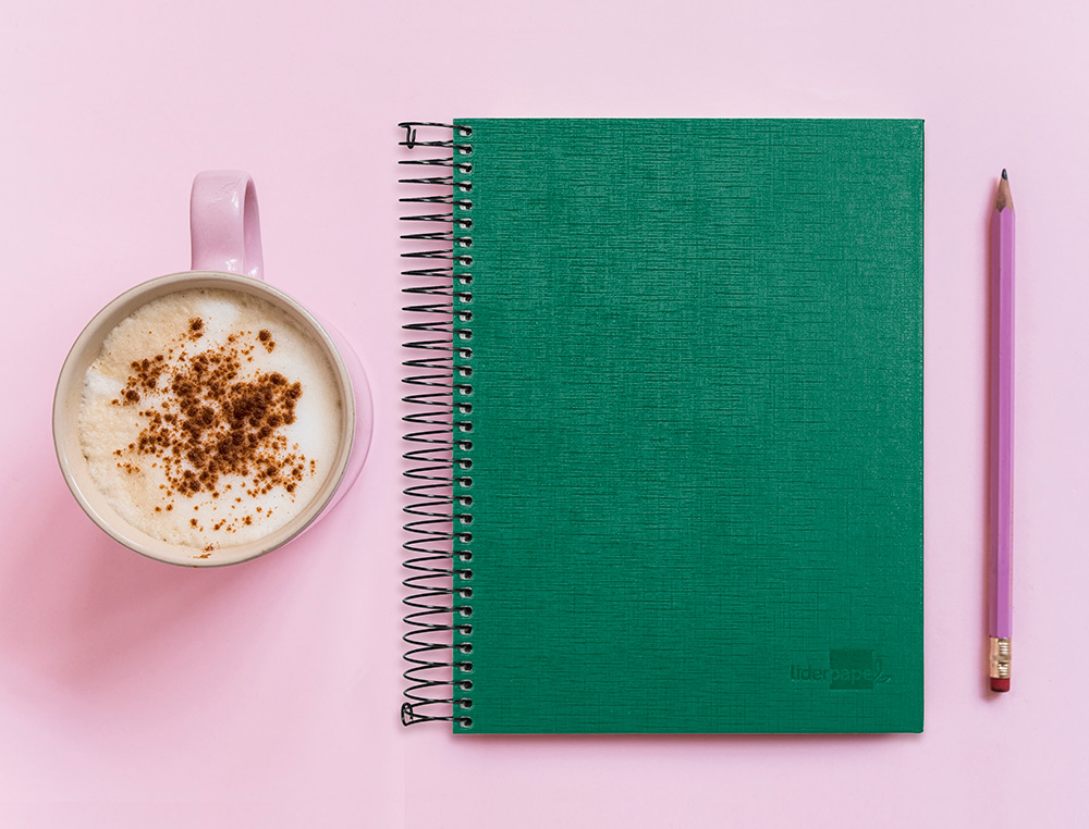 CUADERNO ESPIRAL LIDERPAPEL A5 MICRO PAPERCOAT TAPA FORRADA 140H 75GR CUADRO5MM 5 BANDA S 6 TALADROS VERDE