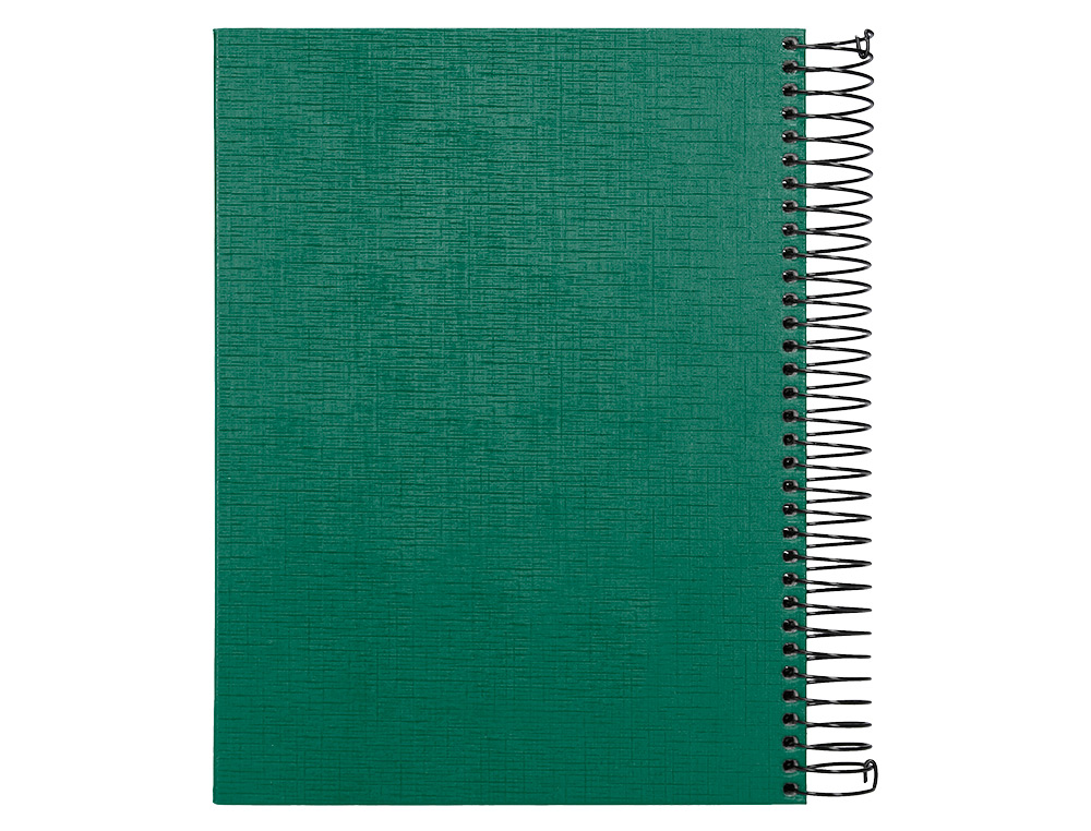 CUADERNO ESPIRAL LIDERPAPEL A5 MICRO PAPERCOAT TAPA FORRADA 140H 75GR CUADRO5MM 5 BANDA S 6 TALADROS VERDE