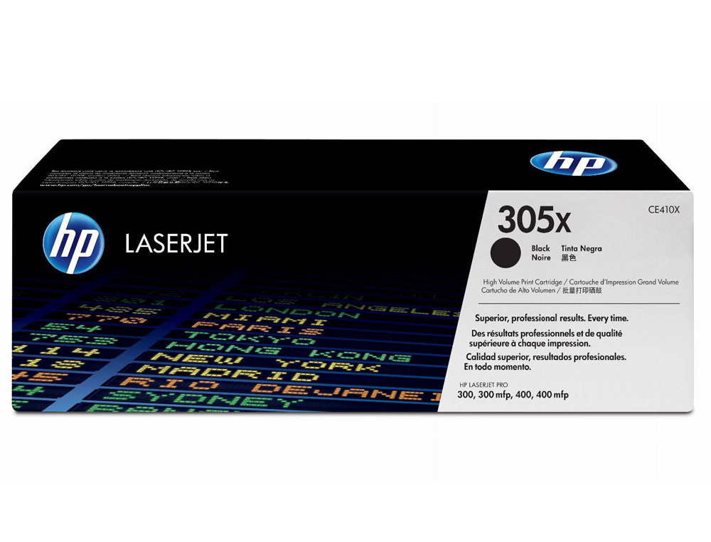 TONER HP 305X LASERJET PRO 300/ 400 CE410X NEGRO 4000 PAG