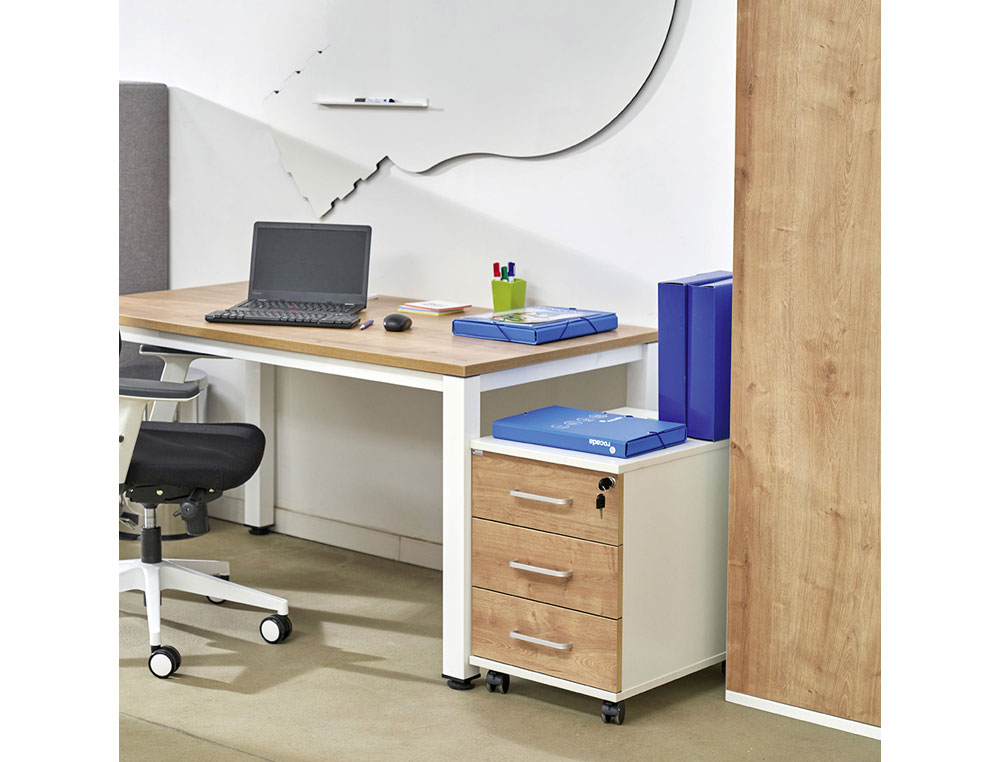 MESA DE OFICINA ROCADA EXECUTIVE 2001AD01 GRIS/HAYA 140X80 CM
