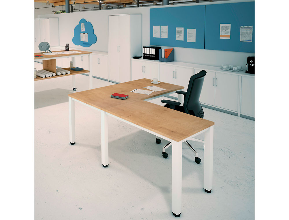 MESA DE OFICINA ROCADA EXECUTIVE 2001AD01 GRIS/HAYA 140X80 CM