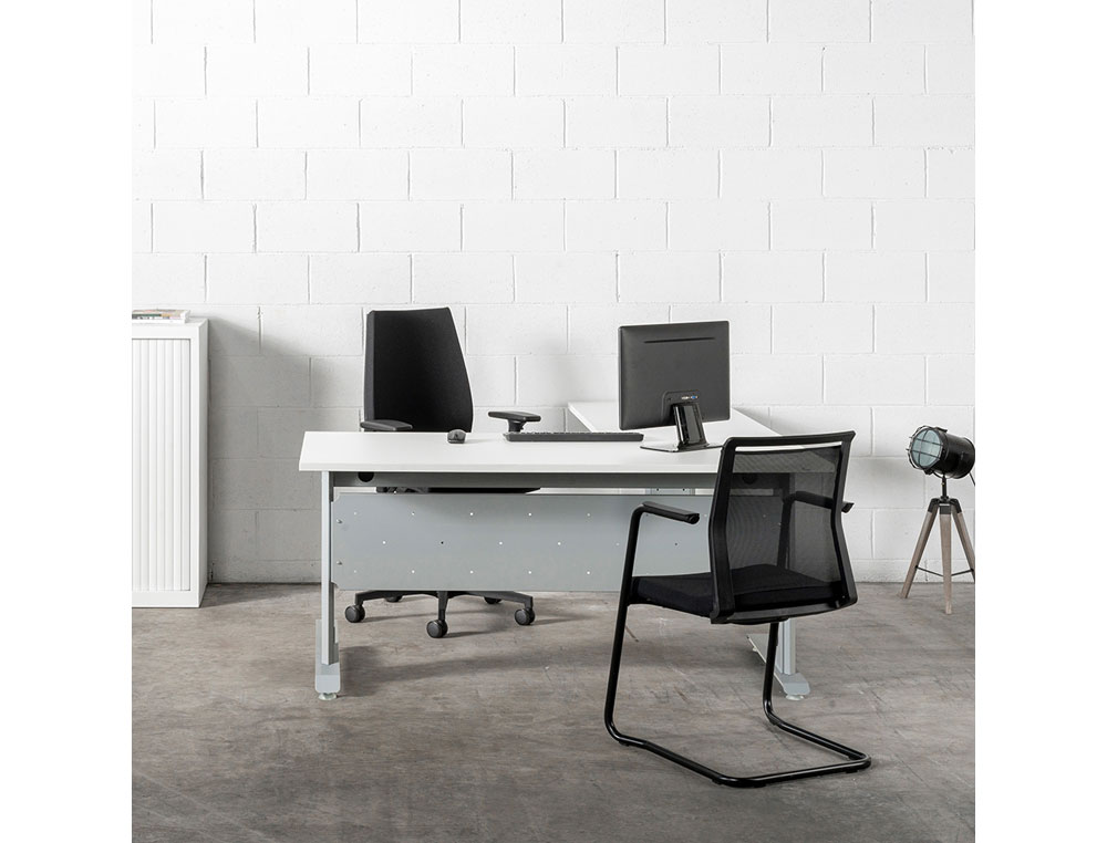 MESA DE OFICINA ROCADA METAL 2000AC04 GRIS/BLANCO 120X60 CM