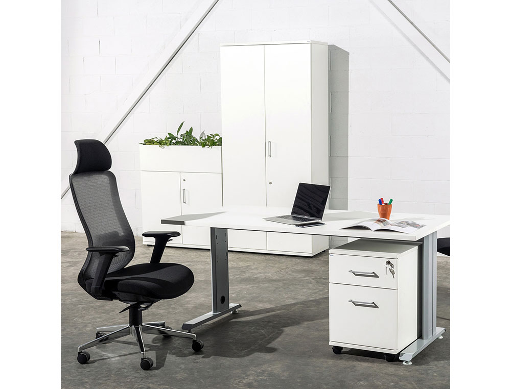 MESA DE OFICINA ROCADA METAL 2000AC04 GRIS/BLANCO 120X60 CM