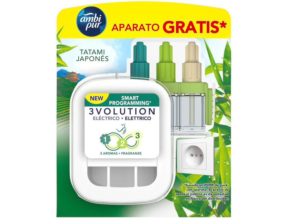 AMBIENTADOR ELECTRICO AMBIPUR 3VOLUTION JAPONES DIFUSOR+ RECAMBIO