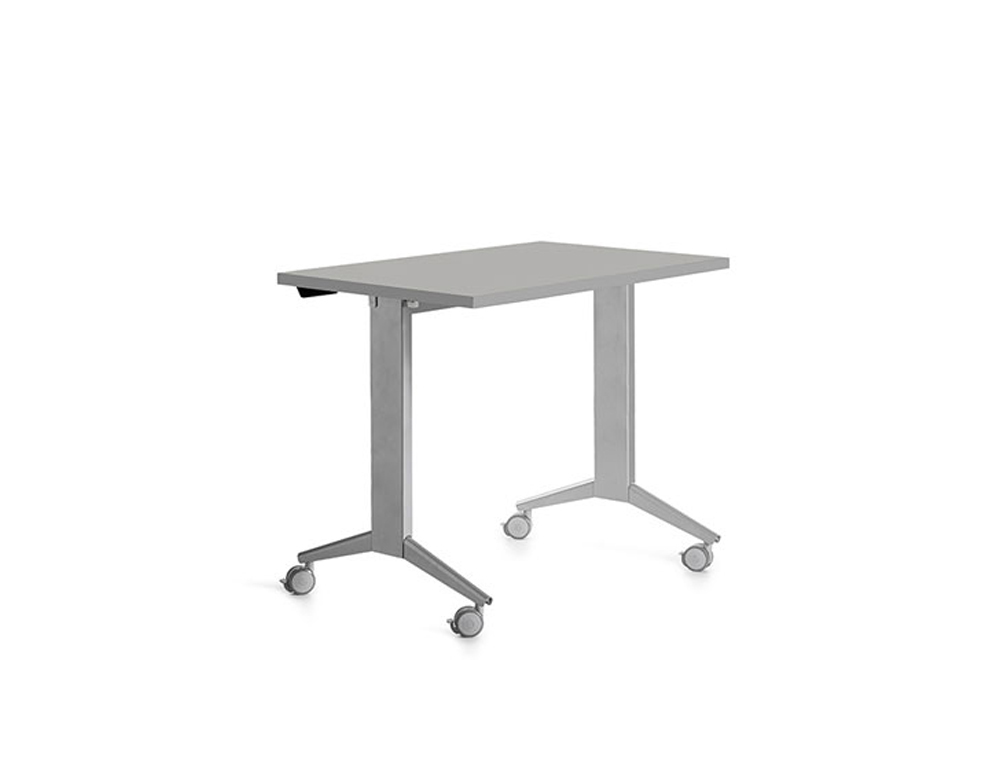 MESA DE OFICINA ROCADA 120X60CM CON TABLERO ABATIBLE 90 ACABADO FD02 GRIS/GRIS