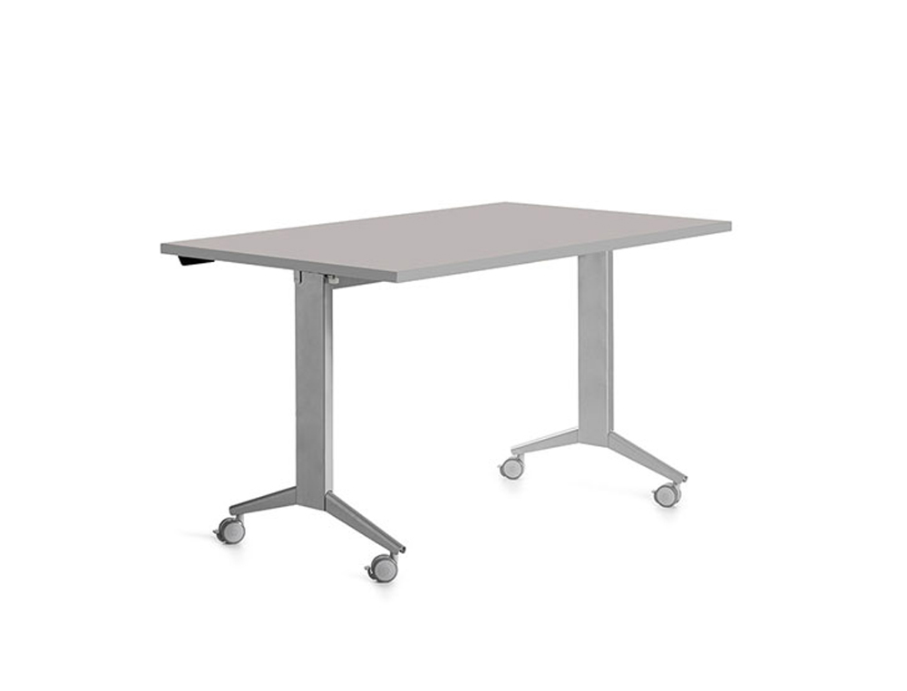 MESA DE OFICINA ROCADA 140X80CM CON TABLERO ABATIBLE 90 ACABADO FD02 GRIS/GRIS